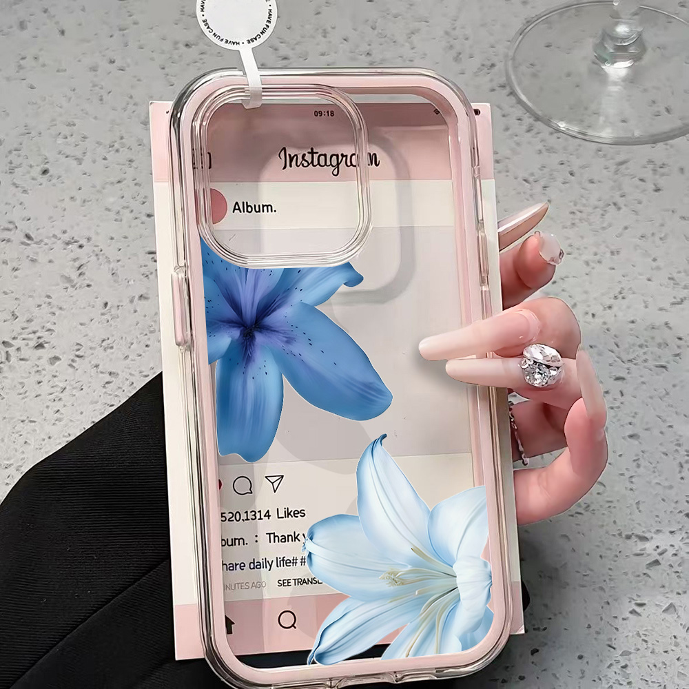 Blue Lily Flower Clear Phone C - Plants X recension och pris