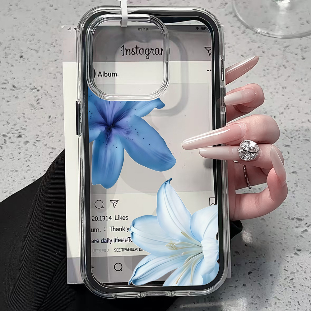 Blue Lily Flower Clear Phone C - Plants X recension och pris