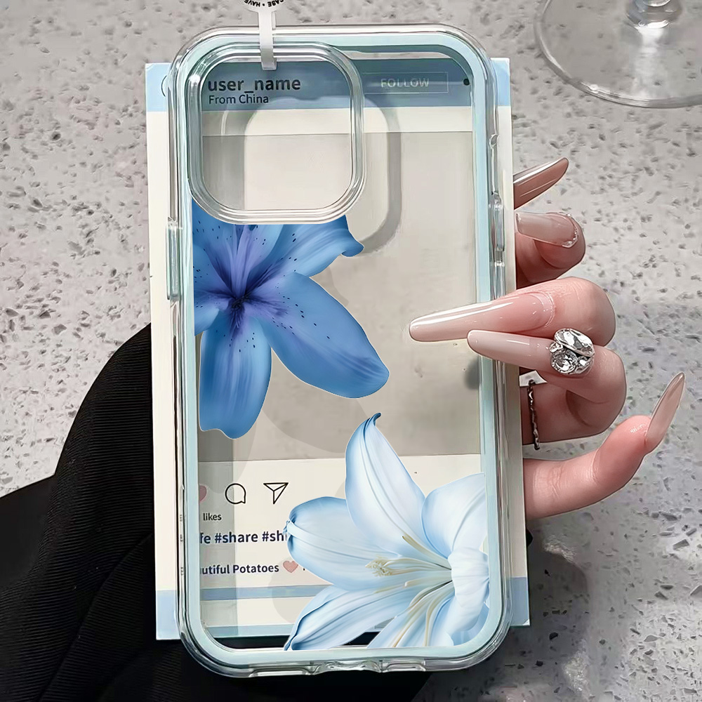 Blue Lily Flower Clear Phone C - Plants X recension och pris