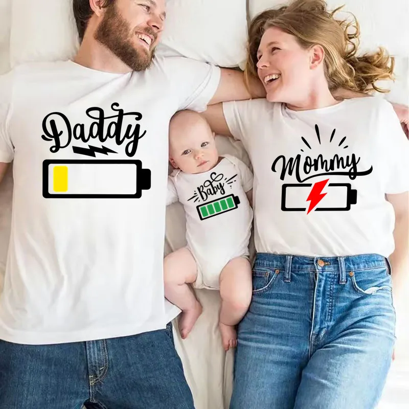 Funny Matching Family Battery  - Plant Parent T Shirt recension och pris